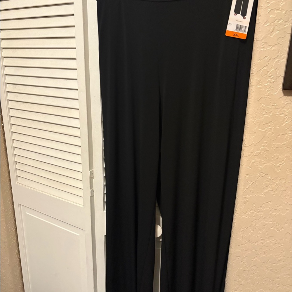 Three Dots Classic Black Straight Leg Pants